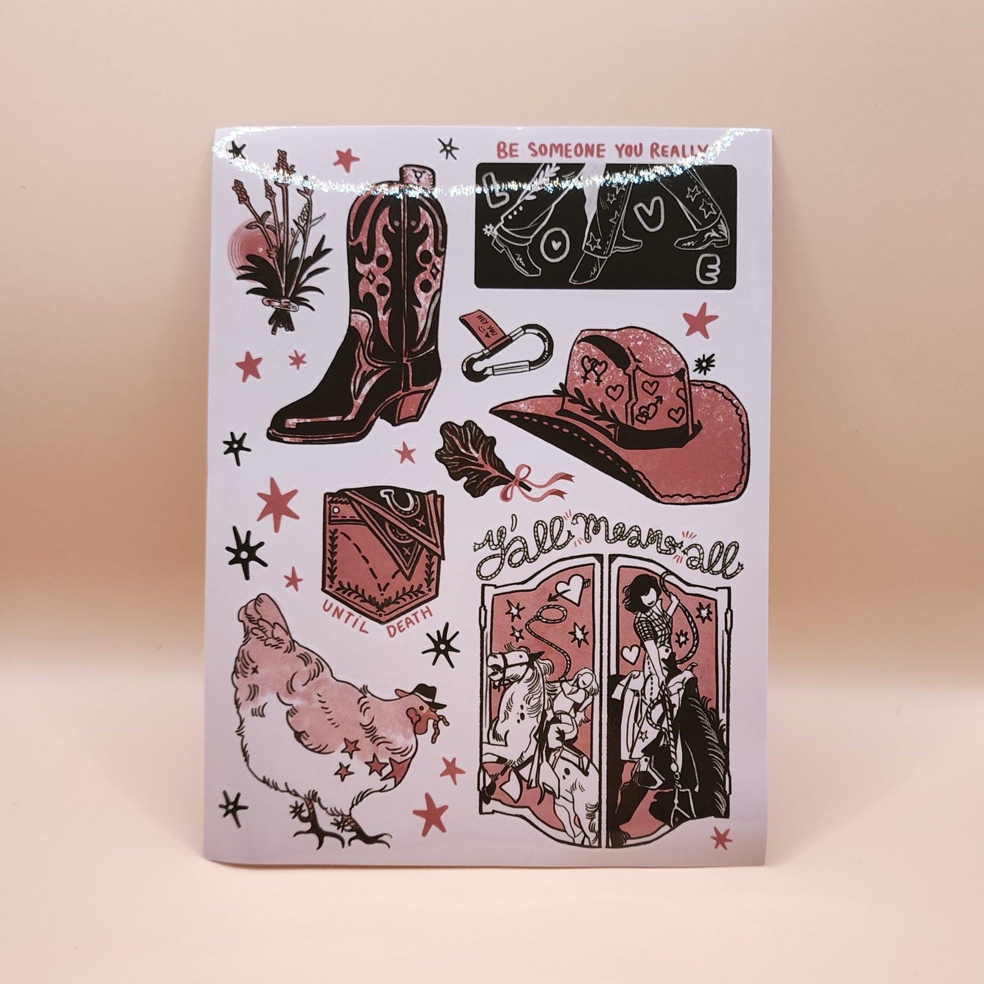 Glossy sticker sheet