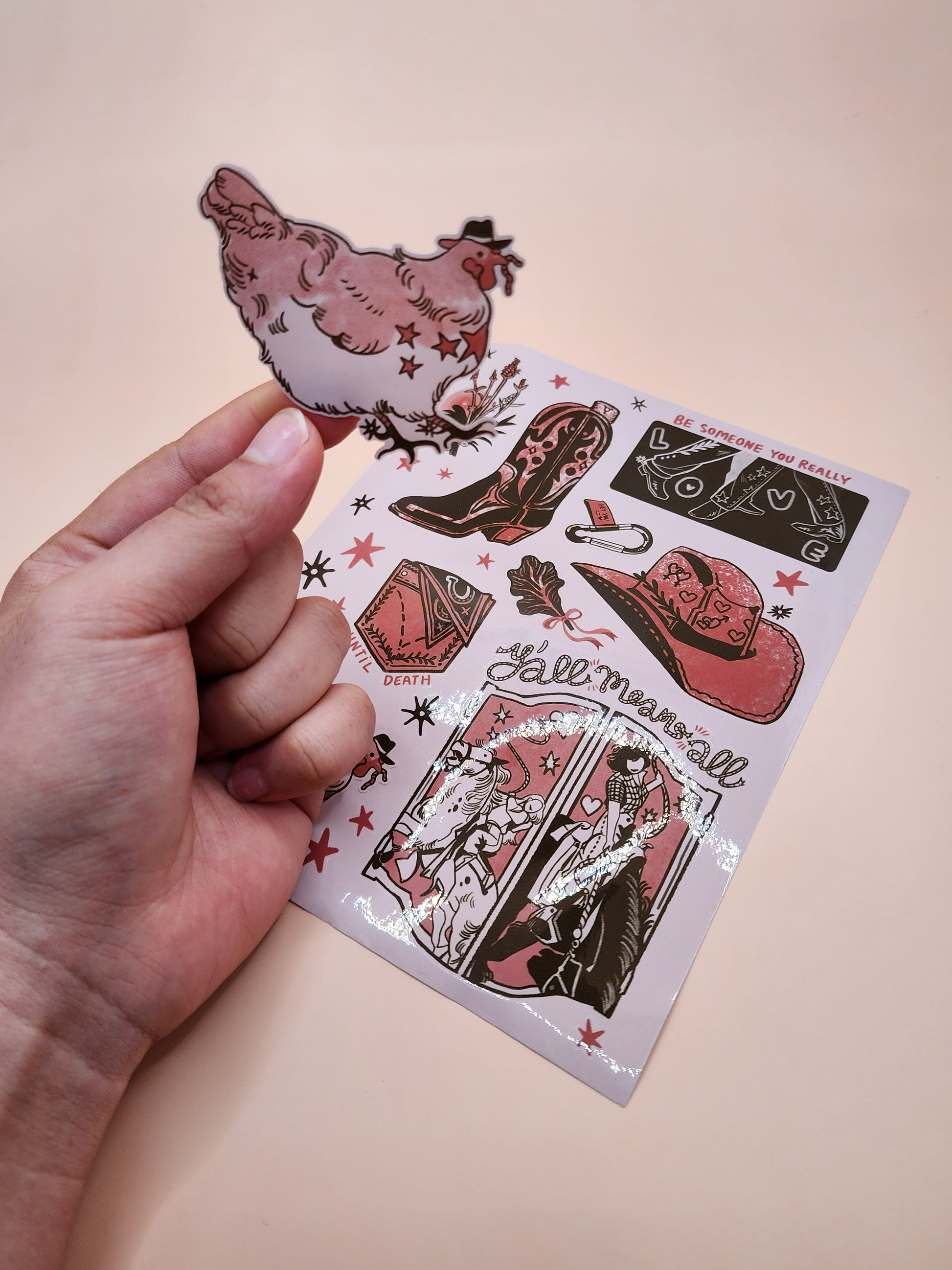 Glossy sticker sheet