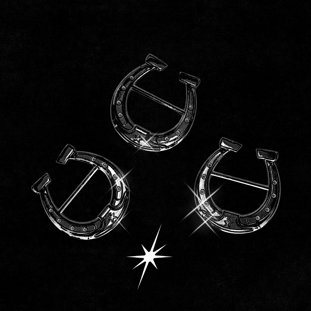 Metal Horseshoe Tie Charm