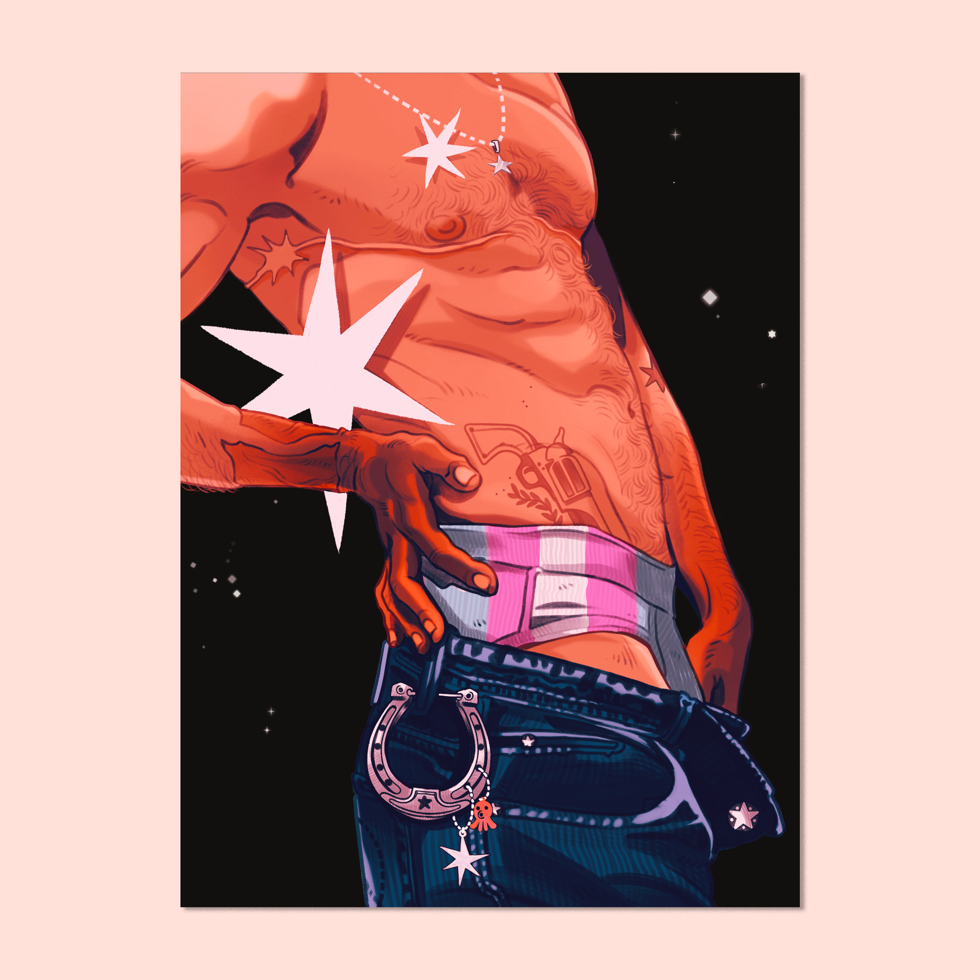 Trans cowboy - A5 art print