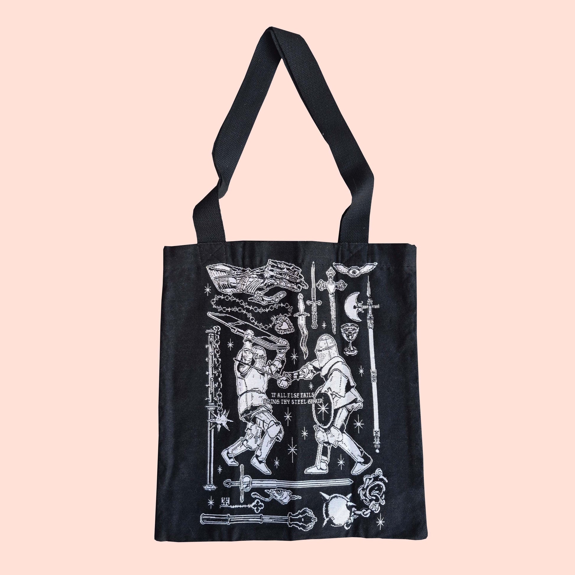 Double sided Knight knitted tote bag