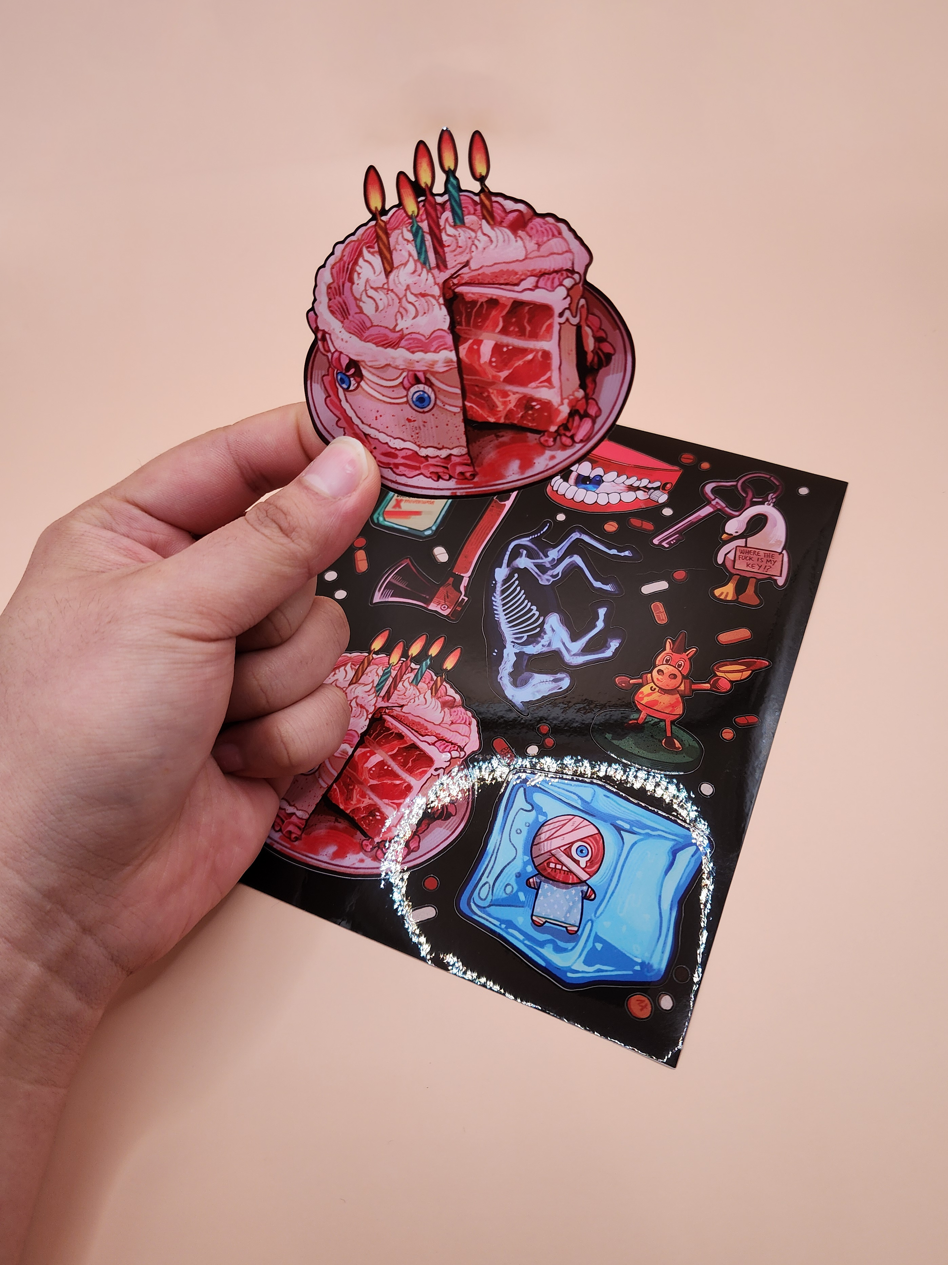 Glossy sticker sheet