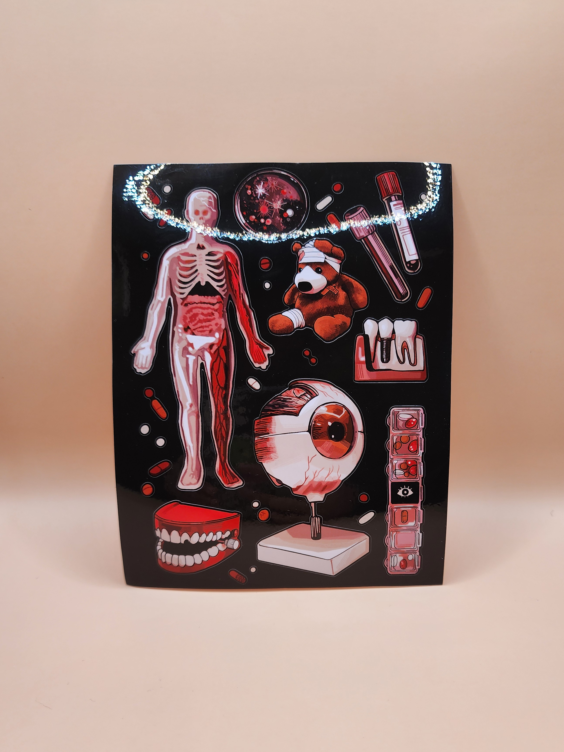 Glossy sticker sheet