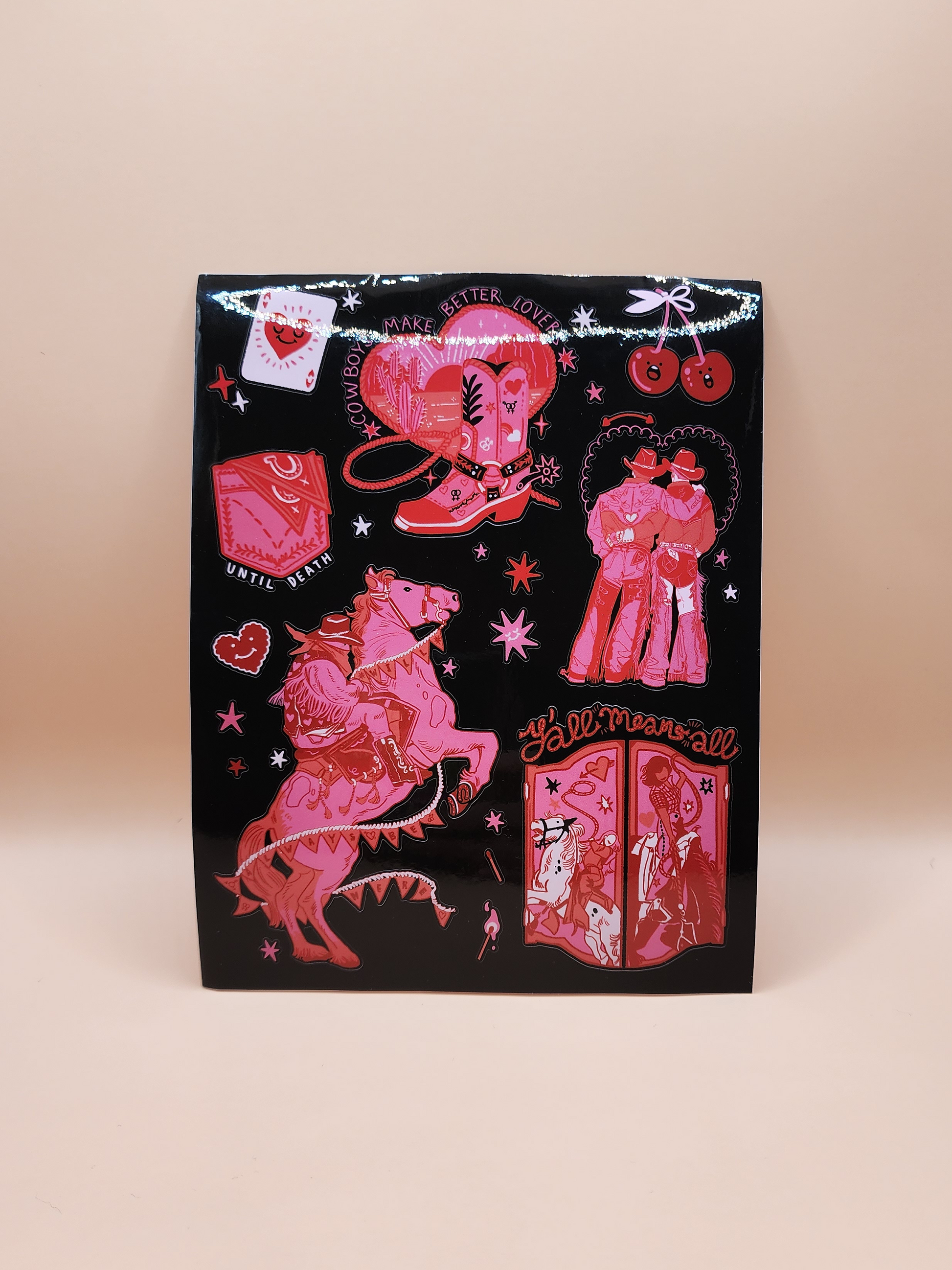 Glossy sticker sheet